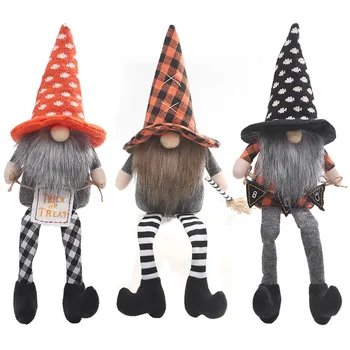 Плюшевое украшение в виде гнома на Хэллоуин, Безликая кукла с черной шляпой-плащом ведьмы, Кукла-вампир для вечеринки, Кукольные украшения для домашнего декора